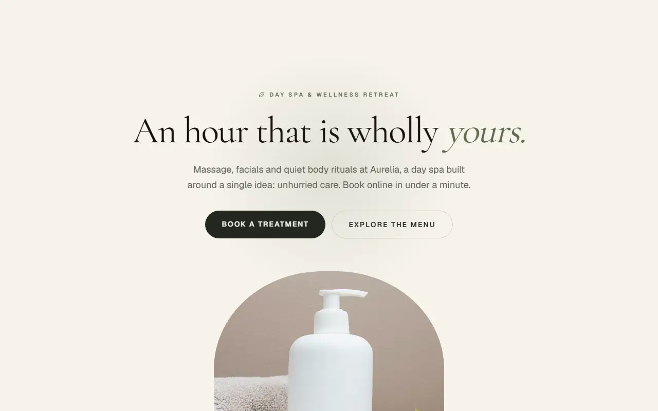 Day Spa: demo homepage preview