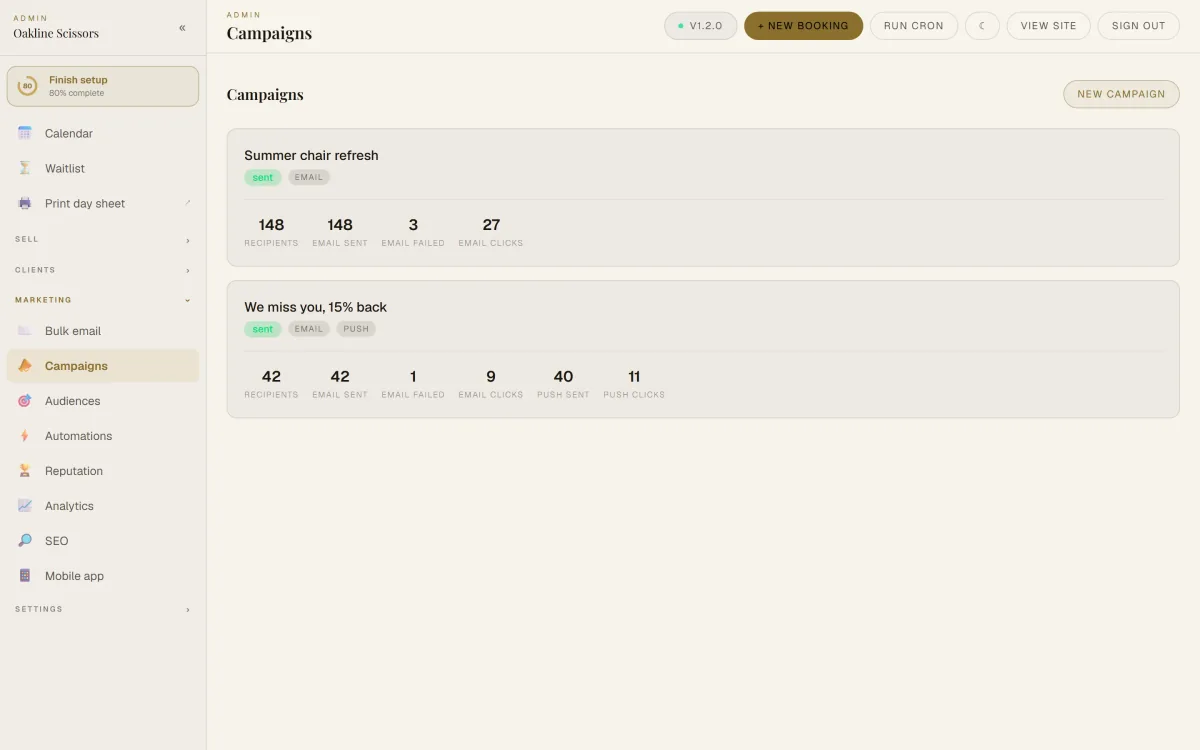 Buklot booking website and admin preview