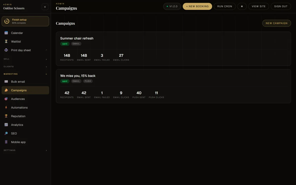 Buklot booking website and admin preview