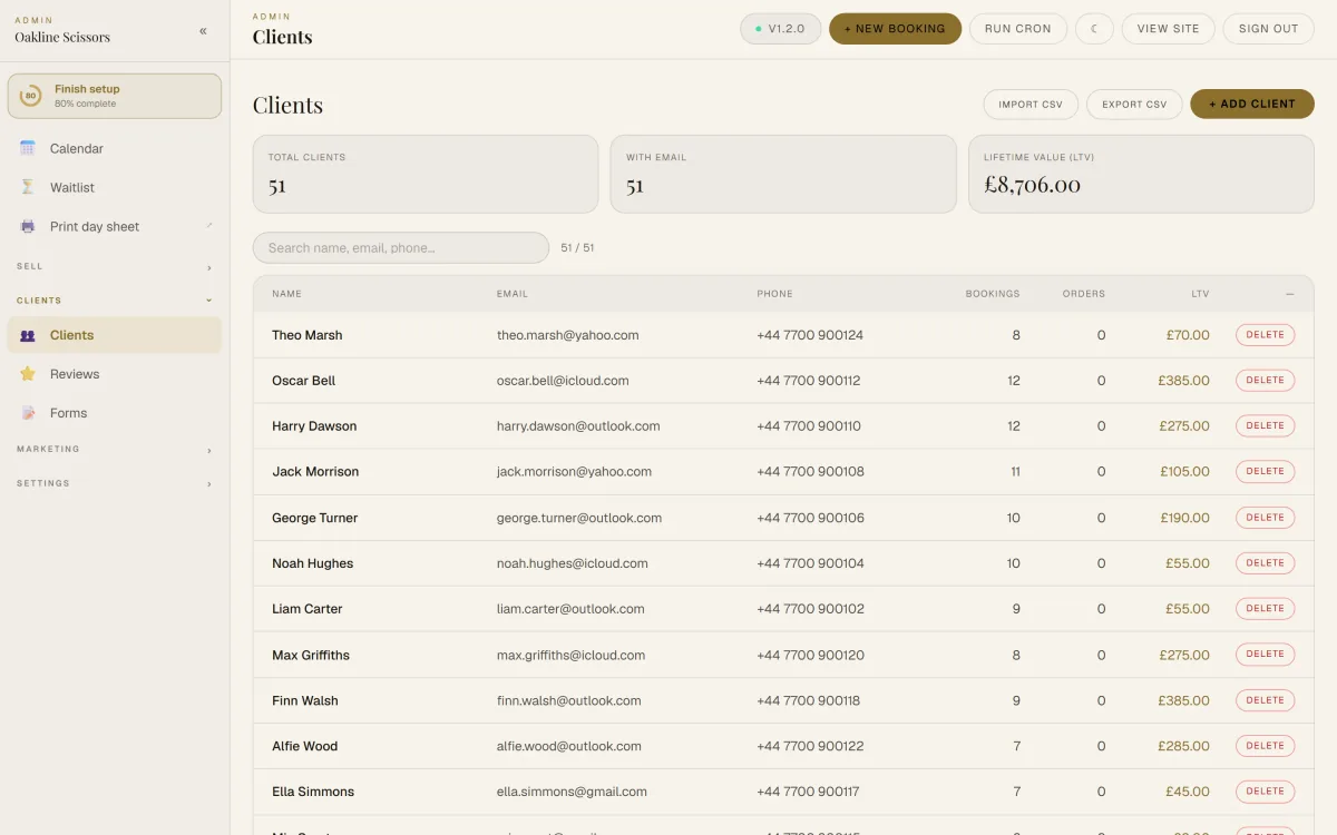 Buklot booking website and admin preview