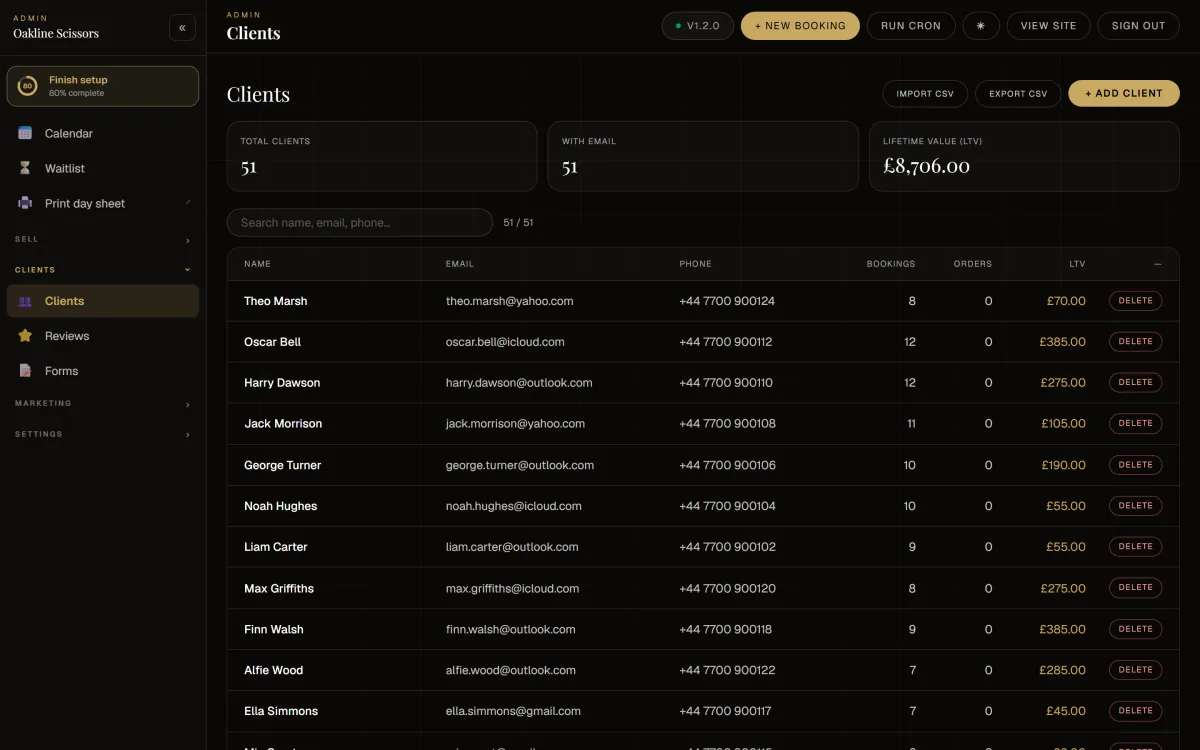 Buklot booking website and admin preview