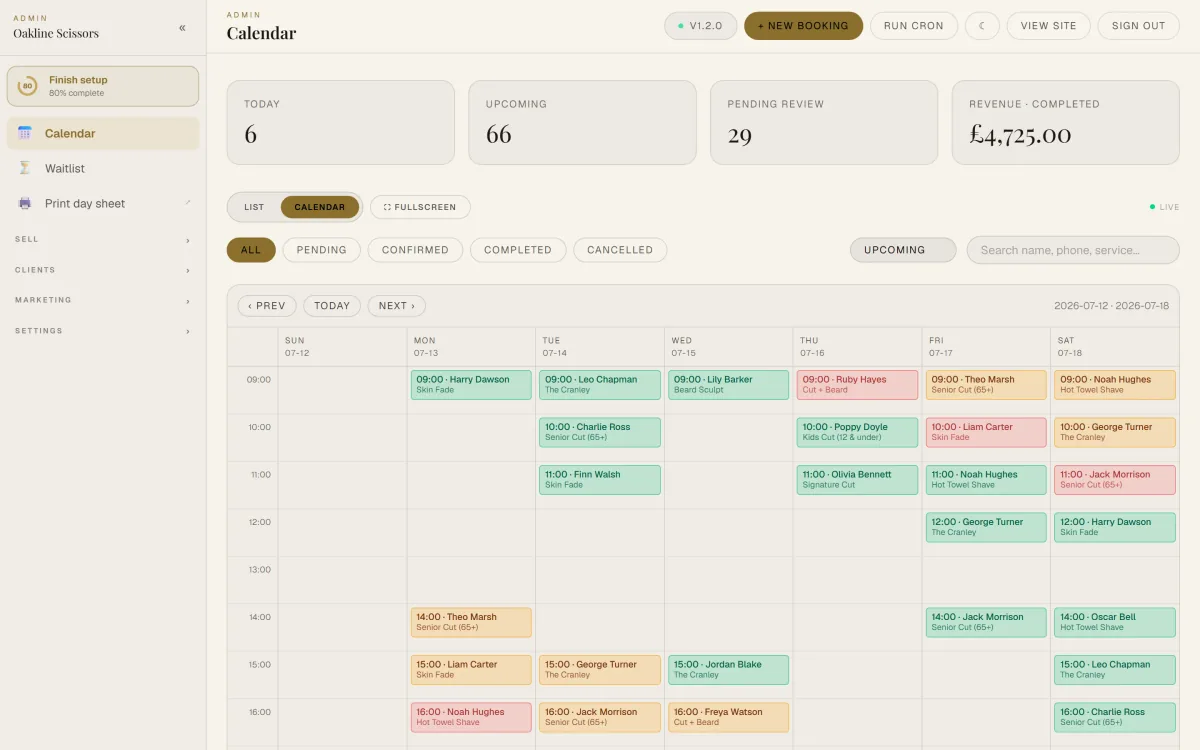 Buklot booking website and admin preview