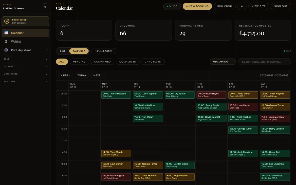 Buklot booking website and admin preview