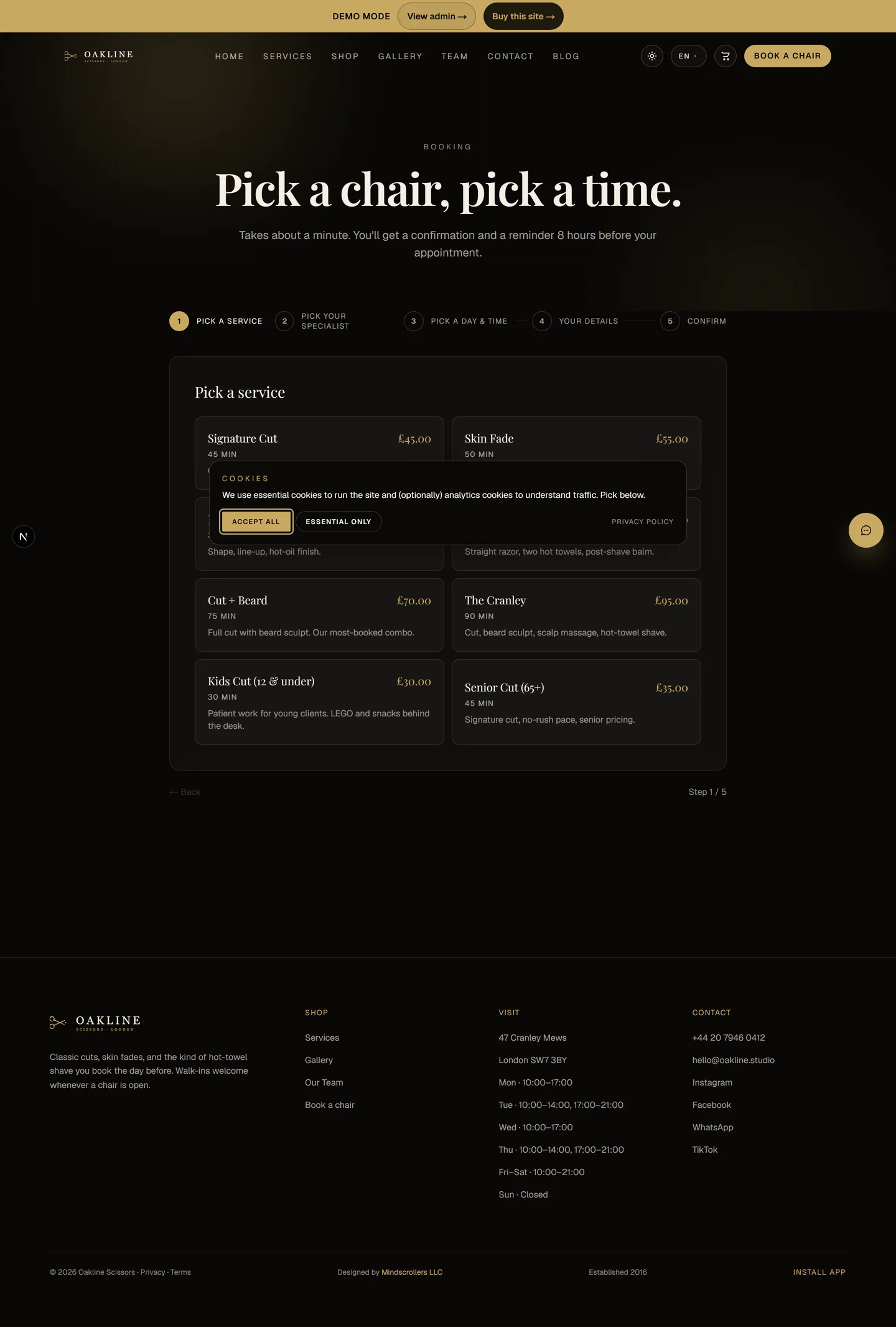Booking flow
