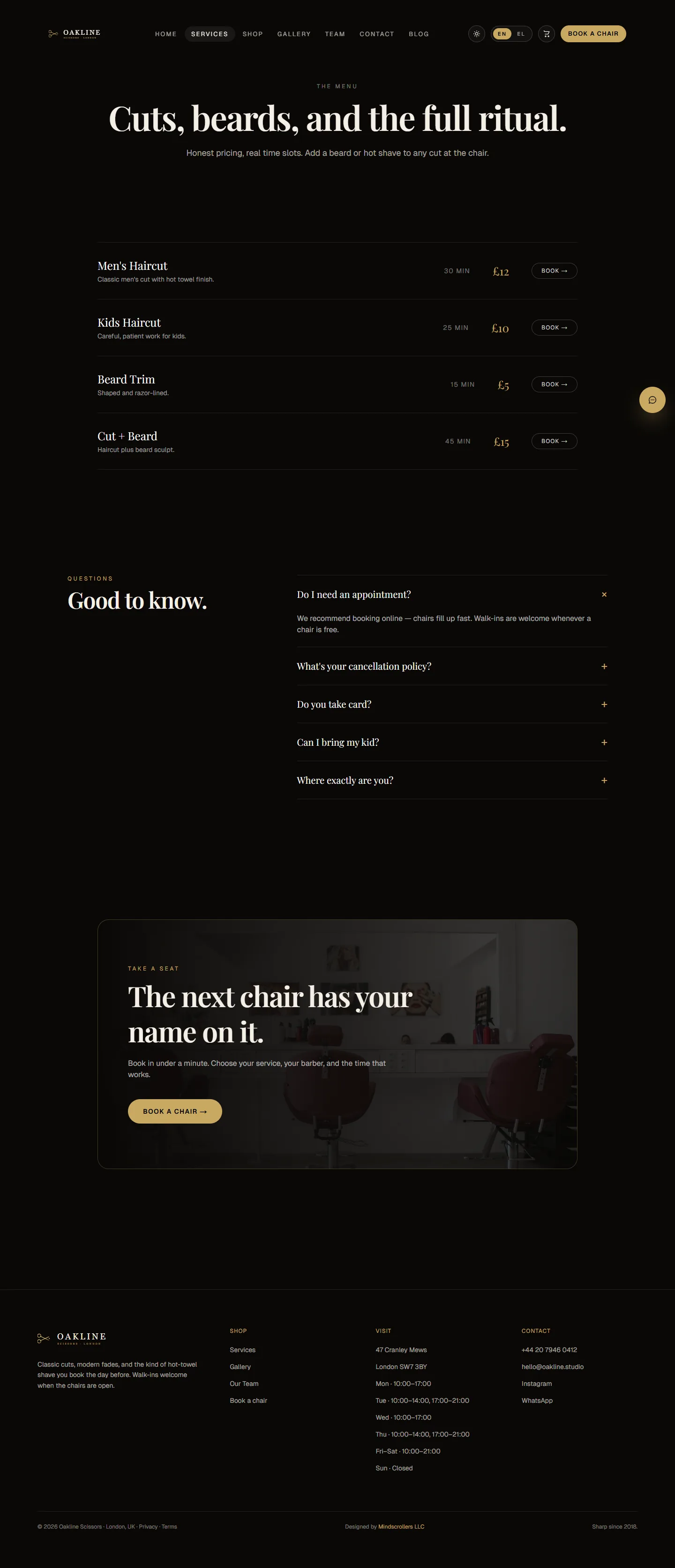 Service catalogue
